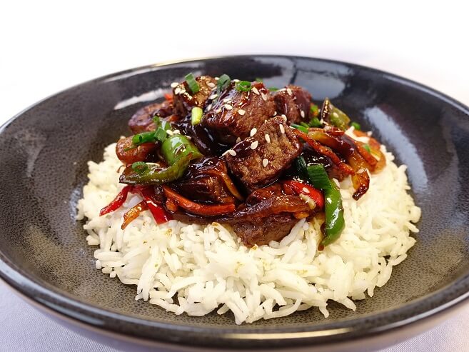 Beef Stir Fry with Basmati Rice 4 Servings GF DF
